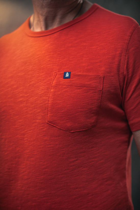 &SONS Slub Pocket T-shirt Red