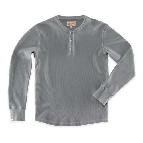 Jasper Waffle Henley Grey | Men's Tops | &SONS
