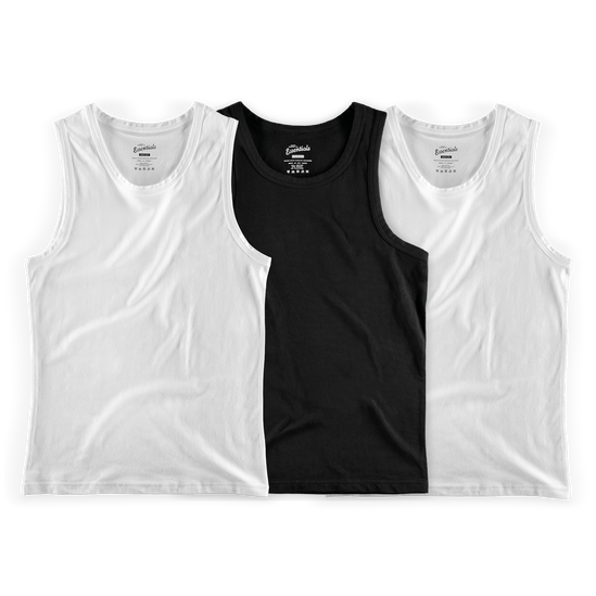 Vests 3 Pack – 2 White, 1 Black