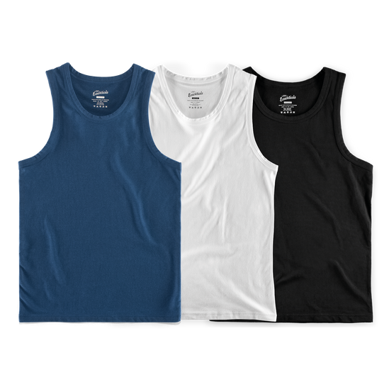 Vests 3 Pack – Black / White / Indigo