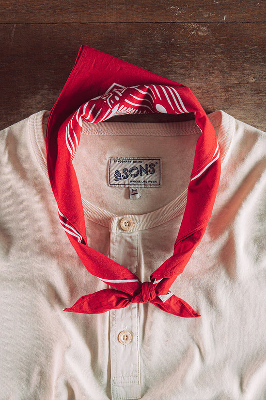 Woodcut Bandana Red
