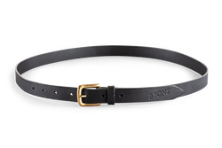 Virgil Thin Black Leather Belt