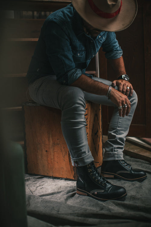 & And Sons Drover Men’s Portuguese Leather handmade Lace-Up Work Boots &SONS The Drover Boot Tan main image 4