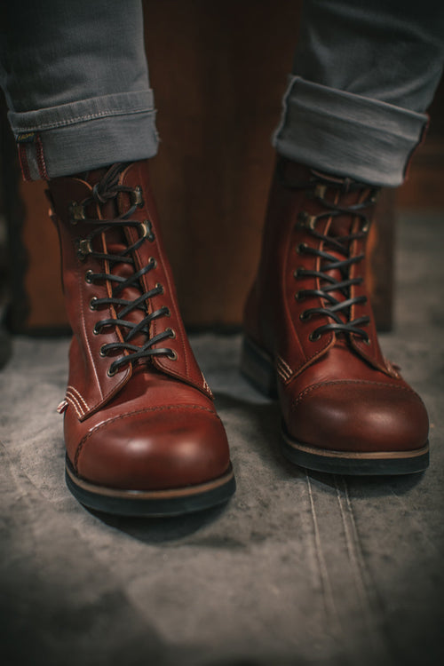 & And Sons Drover Men’s Portuguese Leather handmade Lace-Up Work Boots &SONS The Drover Boot Tan main image 3
