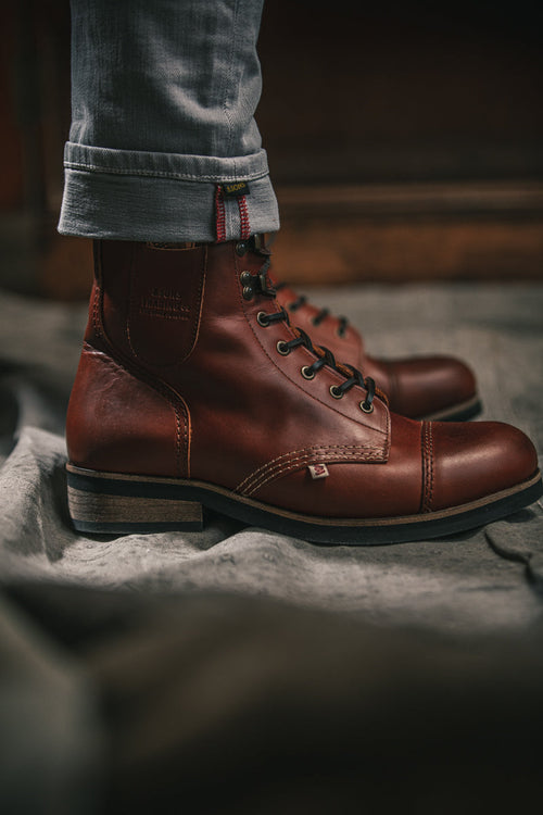 & And Sons Drover Men’s Portuguese Leather handmade Lace-Up Work Boots &SONS The Drover Boot Tan main image 2
