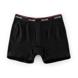 &SONS Essentials Boxer Shorts Black