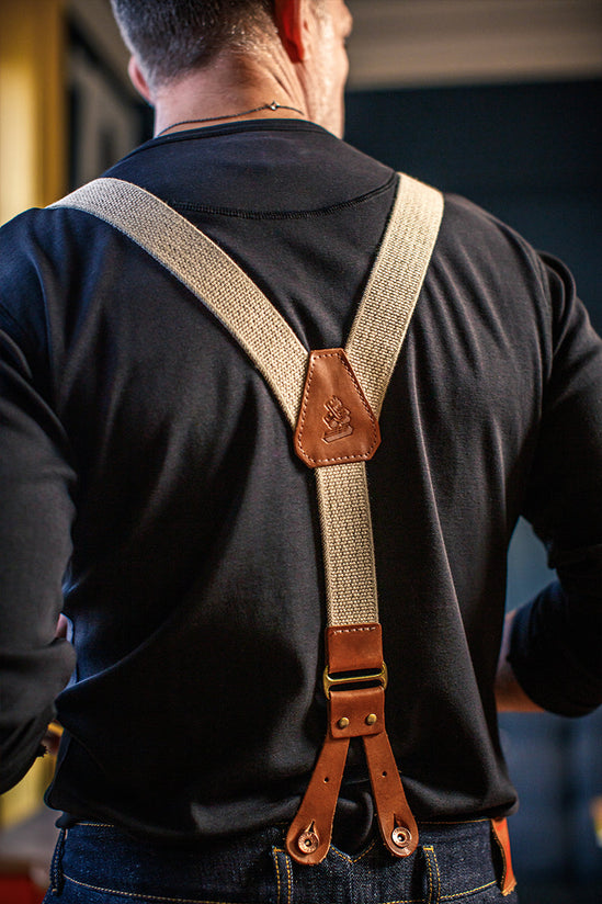 Cream Leather Braces