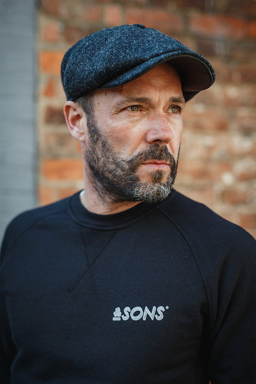 &SONS Thompson Baker Boy Hat | Vintage Style Harris Tweed Baker Boy