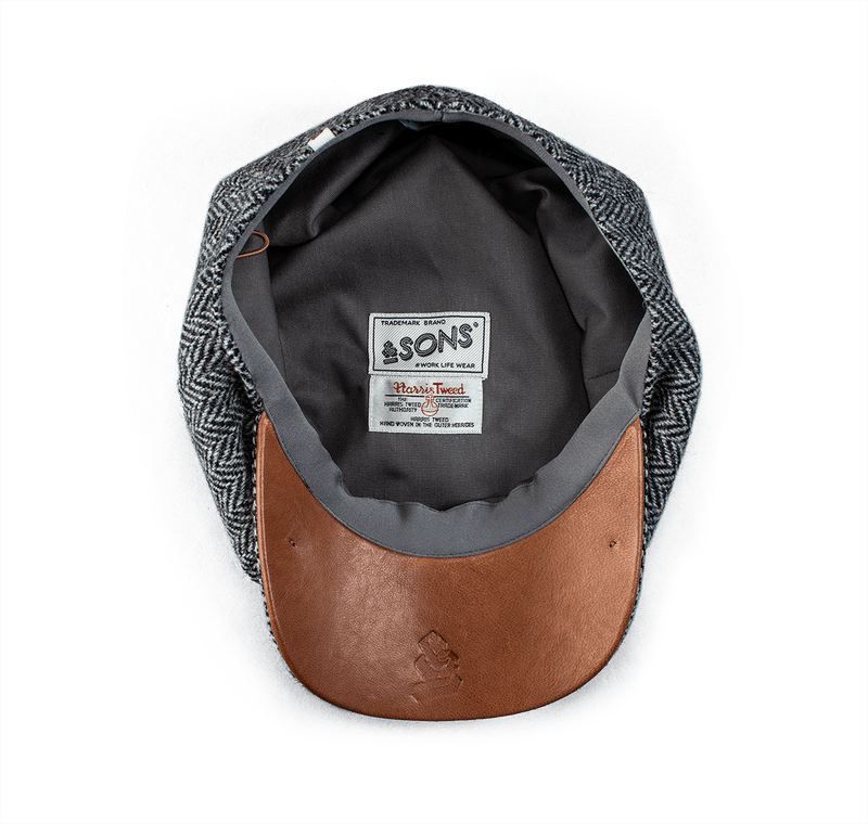 SONS Men s Thompson Baker Boy Hat Grey Herringbone Medium