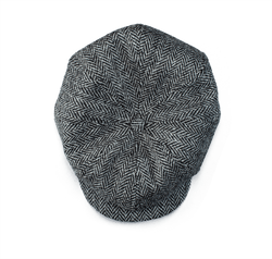 Thompson Baker Boy Hat- Grey Herringbone