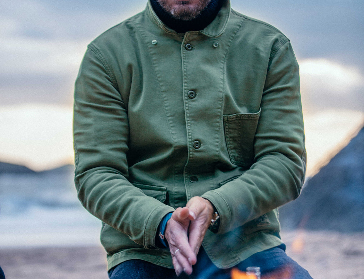 &SONS Carver Jacket | Versatile Heavy Cotton Army Green