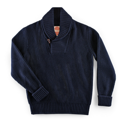 &SONS Port Shawl Collar Jumper Navy
