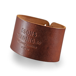 &SONS Leather Whiskey Glass Band Brown