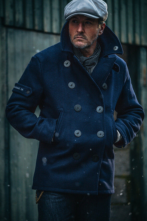 Winter Pea Coat Navy Blue Buy CHKOKKO Men Winter Wear Long Coat