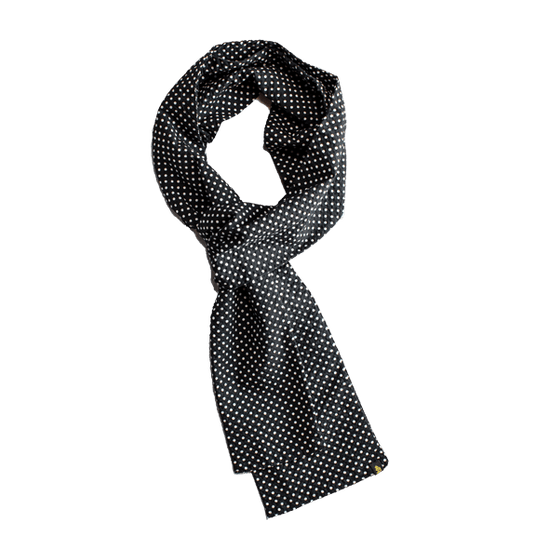 &SONS Midnight Black dot scarf