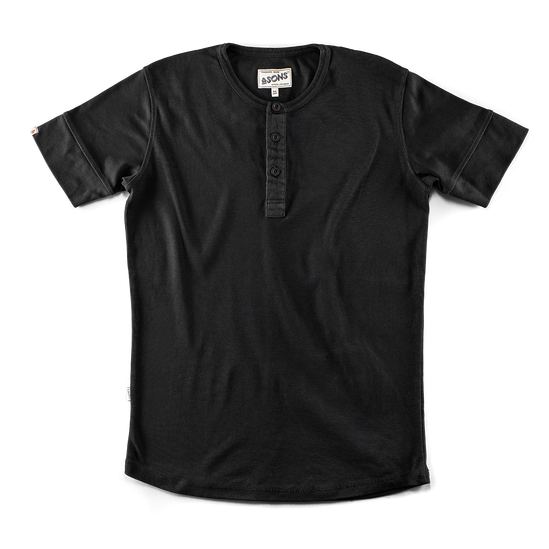 The New Elder Henley Short Sleeve Shirt Black