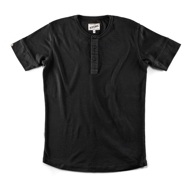 The New Elder Henley Short Sleeve Shirt Black