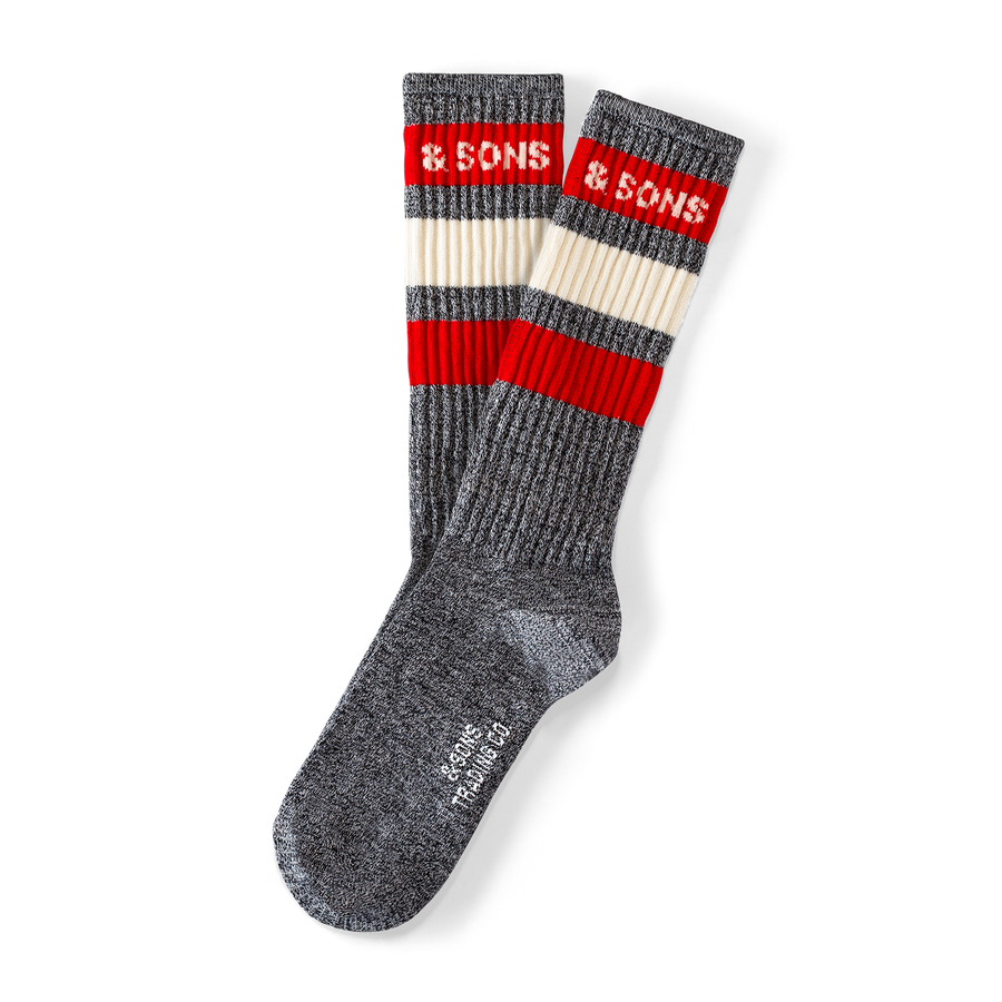 &SONS Baseline Socks in Grey Marl
